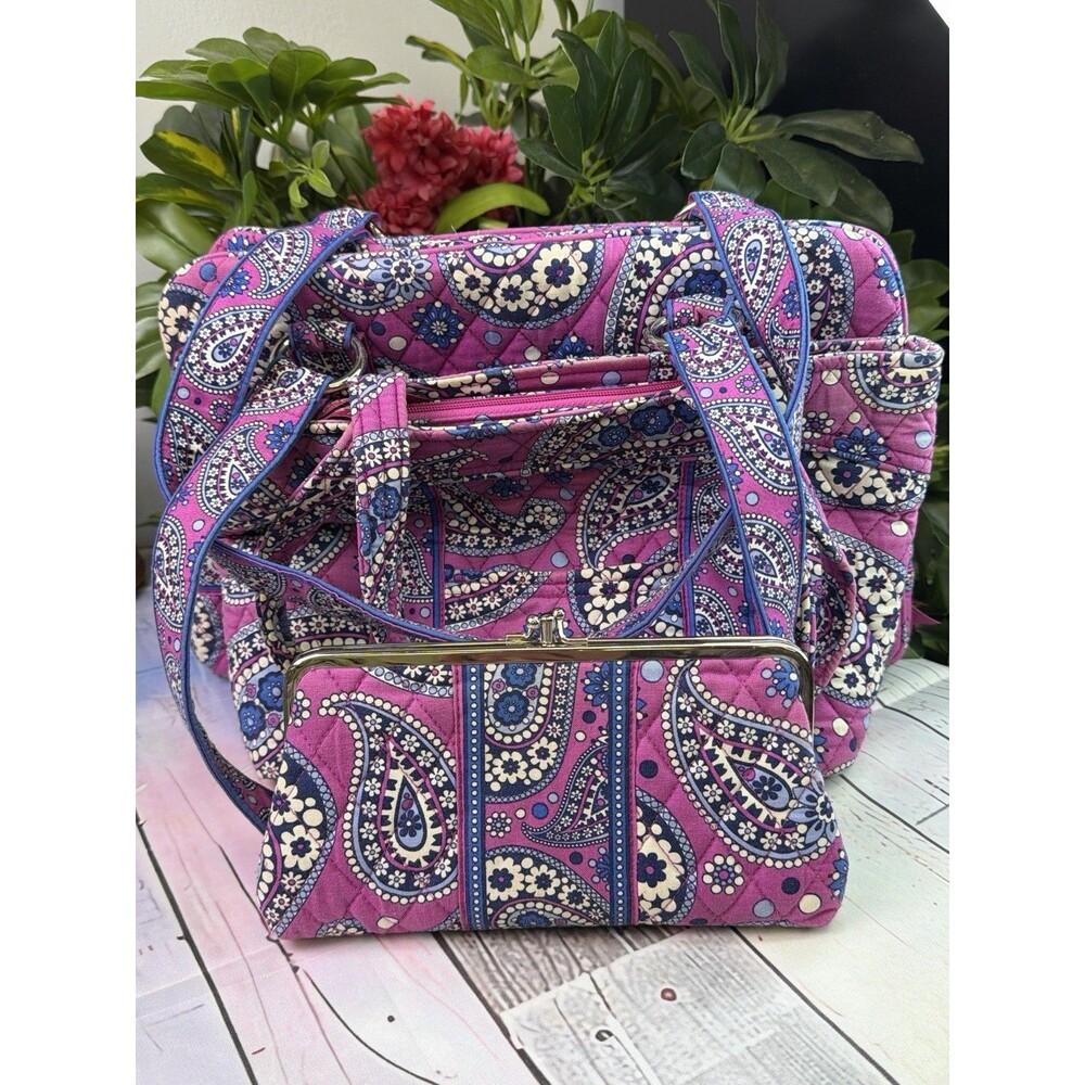 Vera Bradley 3-Piece Tote Shoulder Bag & Wallet Set Retired